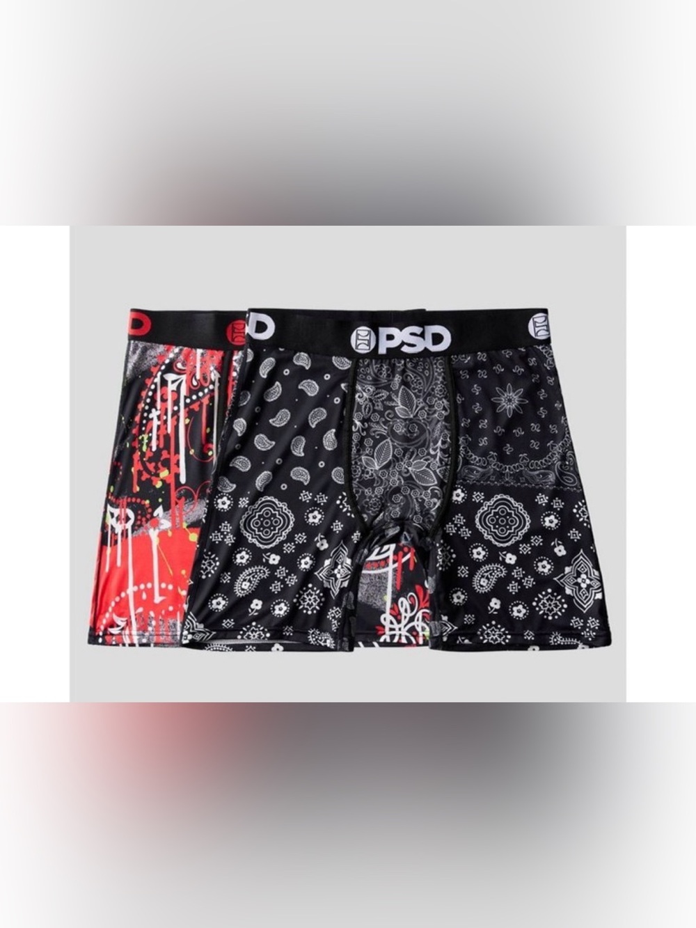 PSD Men’s Underwear Boxer Briefs 2 Pack - Paisley Neon - Size M
